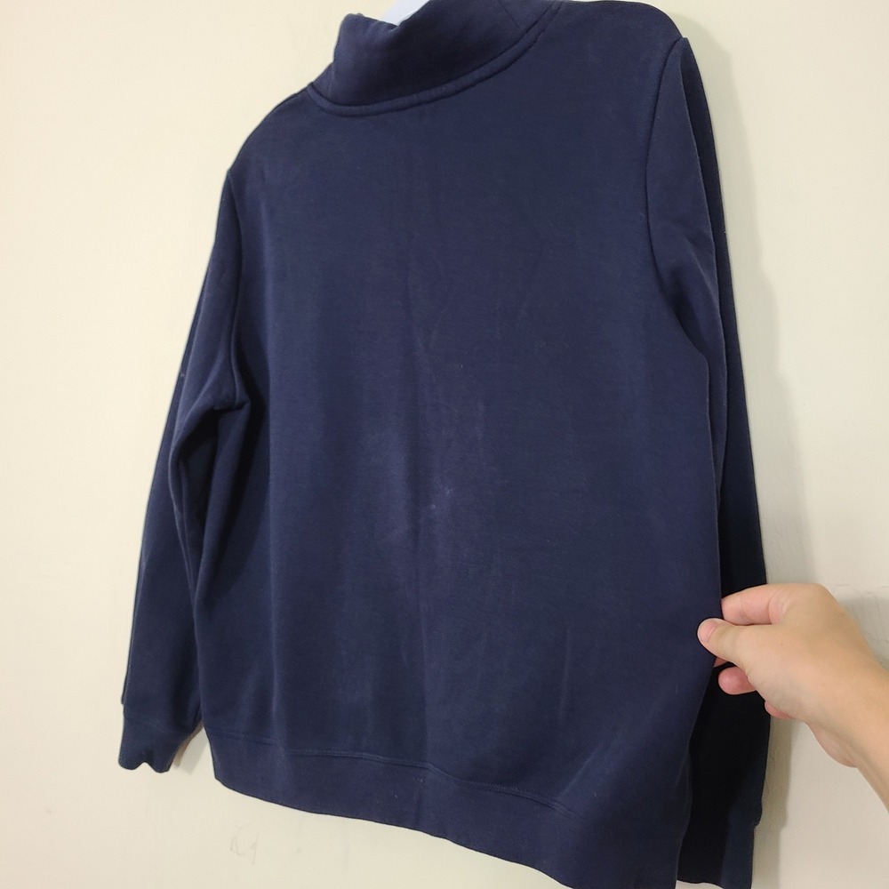 Tommy Hilfiger Hoodie Sweatshirt Womens L Navy Blue Y2K Spell Out Colorblock Red - Picture 7 of 8